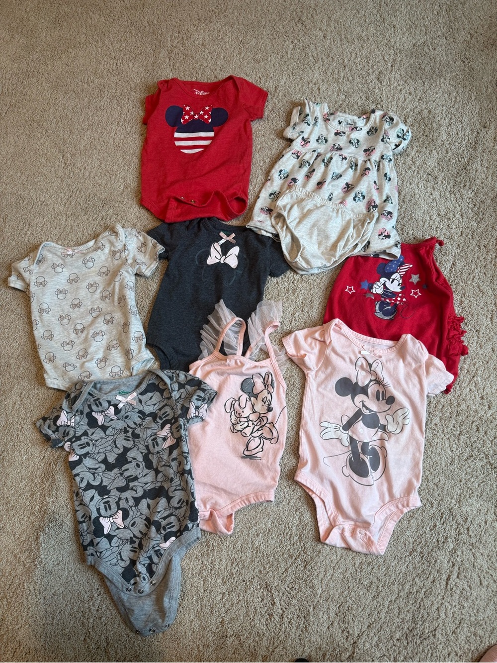 Disney Baby girl Minnie clothes- 8 pieces